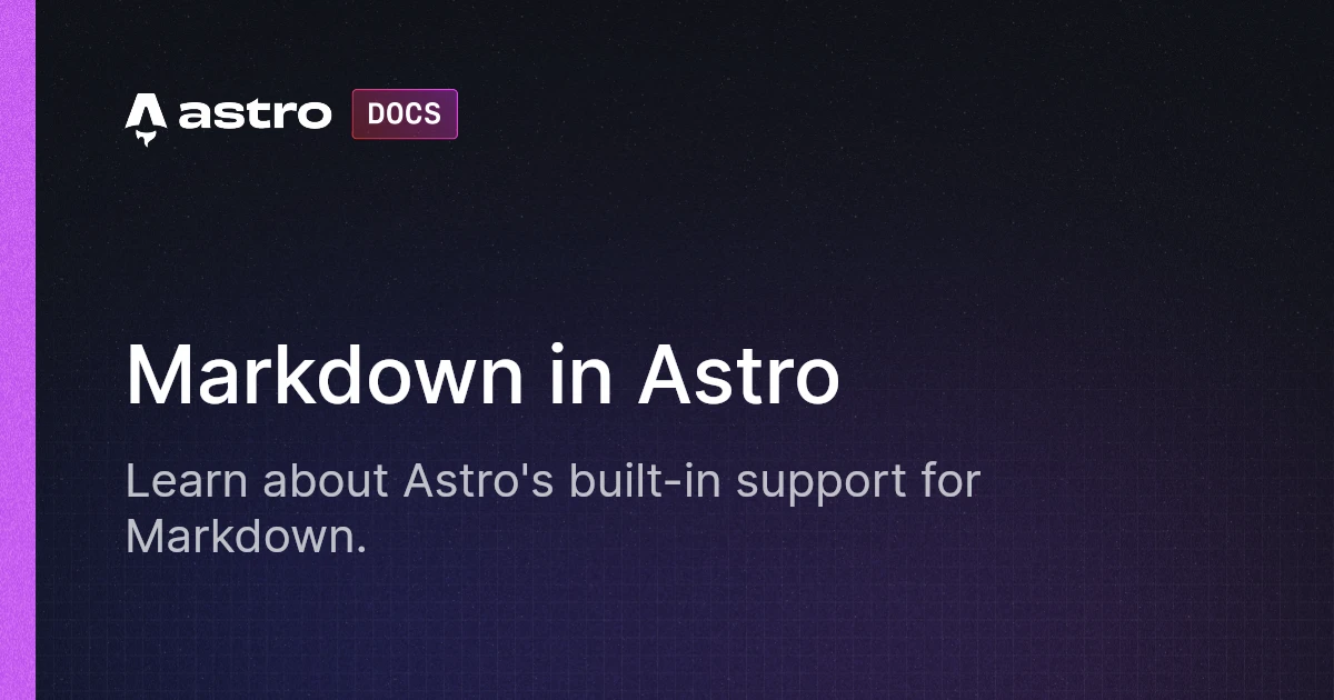 Markdown in Astro | Astro 中文文档